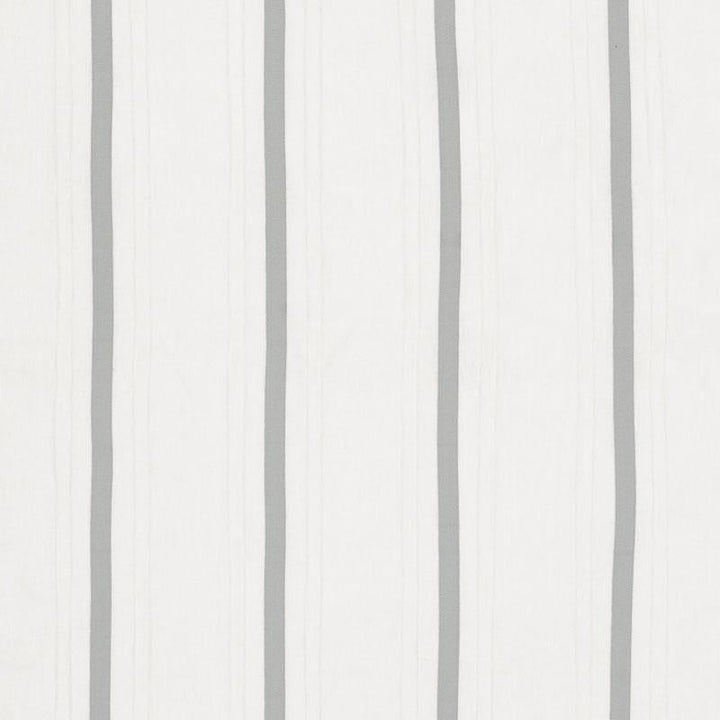 Stripe Appliqu Sheer Grey 75761 by Schumacher Designer Fabric Natural Sheers 6.5" - Swanky Fabrics -