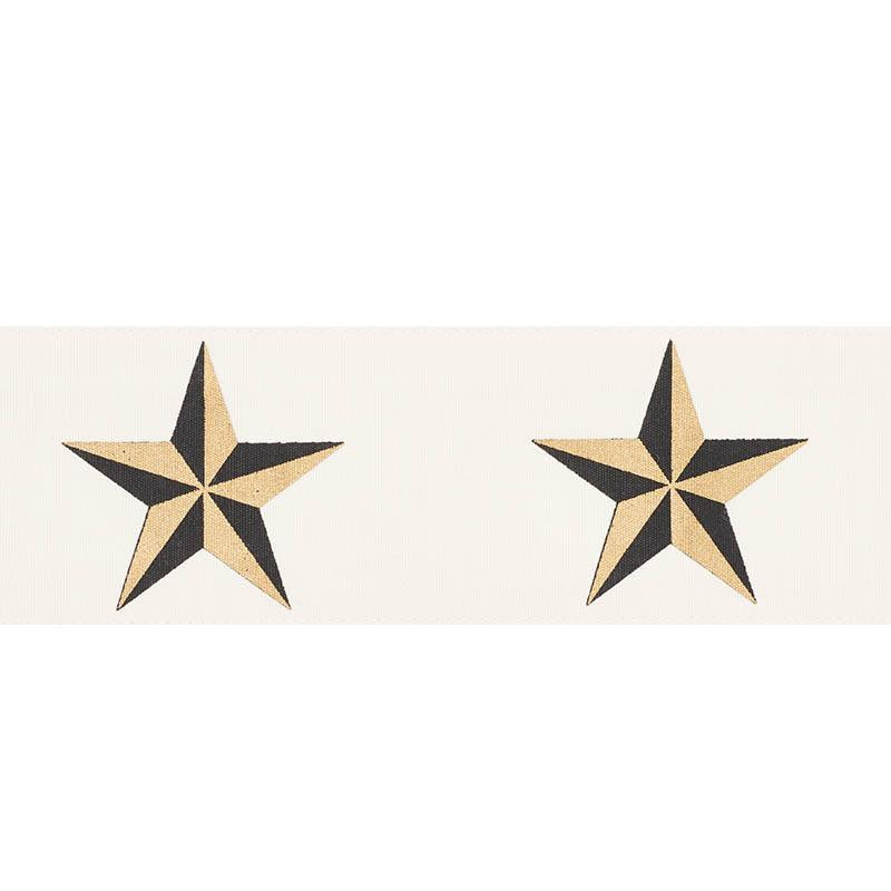 Etoile Tape Gold 75830 by Schumacher Designer Trim Trompe L'Oeil 4.5" - Swanky Fabrics -