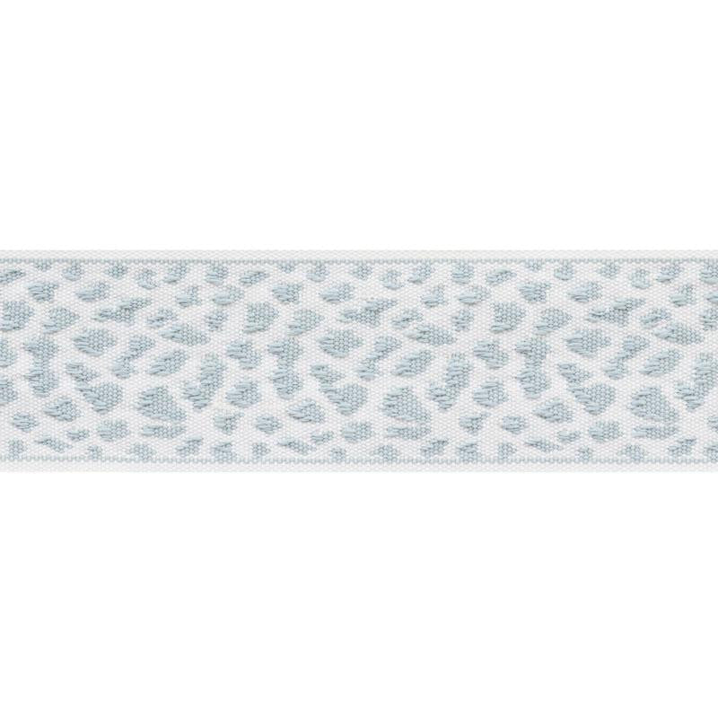 Leopard Tape Sky 75851 by Schumacher Designer Trim Indoor/Outdoor: Prints & Wovens 2.12" - Swanky Fabrics -