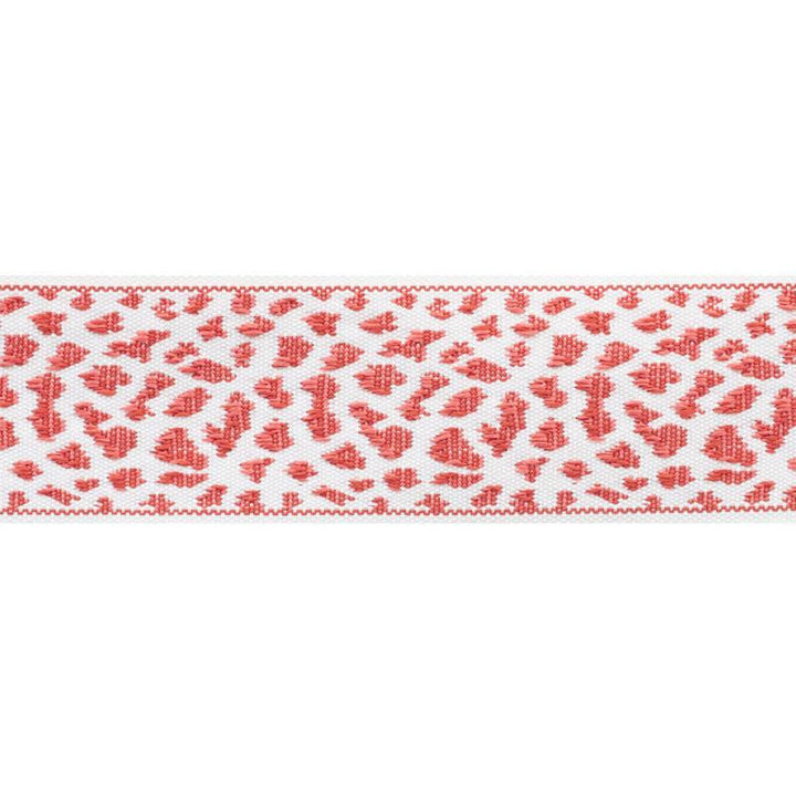 Leopard Tape Red 75853 by Schumacher Designer Trim Indoor/Outdoor: Prints & Wovens 2.12" - Swanky Fabrics -