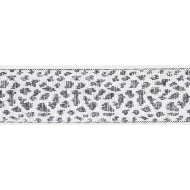 Leopard Tape Grey 75855 by Schumacher Designer Trim Indoor/Outdoor: Prints & Wovens 2.12" - Swanky Fabrics -