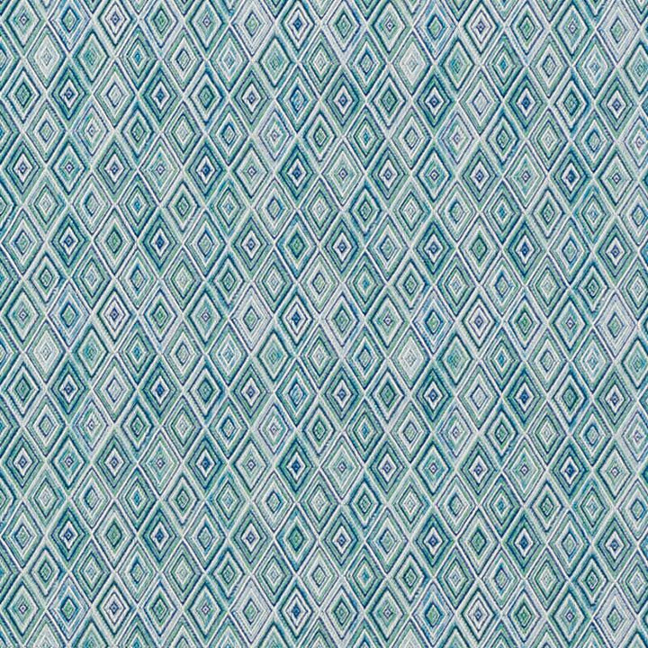 Diamond Strie Indoor/Outdoor Peacock 75920 by Schumacher Designer Fabric Indoor/Outdoor: Prints & Wovens 7.0" - Swanky Fabrics -