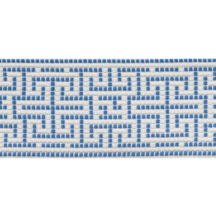 Maze Tape Indoor/Outdoor Blue 75950 by Schumacher Designer Trim Indoor/Outdoor: Prints & Wovens 3.75" - Swanky Fabrics -