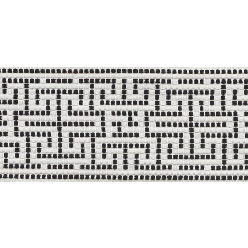 Maze Tape Indoor/Outdoor Black 75952 by Schumacher Designer Trim Indoor/Outdoor: Prints & Wovens 3.75" - Swanky Fabrics -