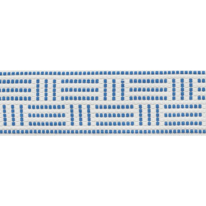 Brickell Tape Indoor/Outdoor Blue 75960 by Schumacher Designer Trim Indoor/Outdoor: Prints & Wovens 2.5" - Swanky Fabrics -