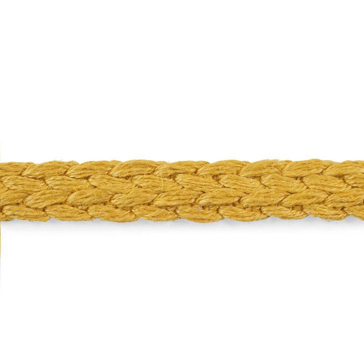 Braided Linen Tape Narrow Gold 76273 by Schumacher Designer Trim Free Spirit - Swanky Fabrics -