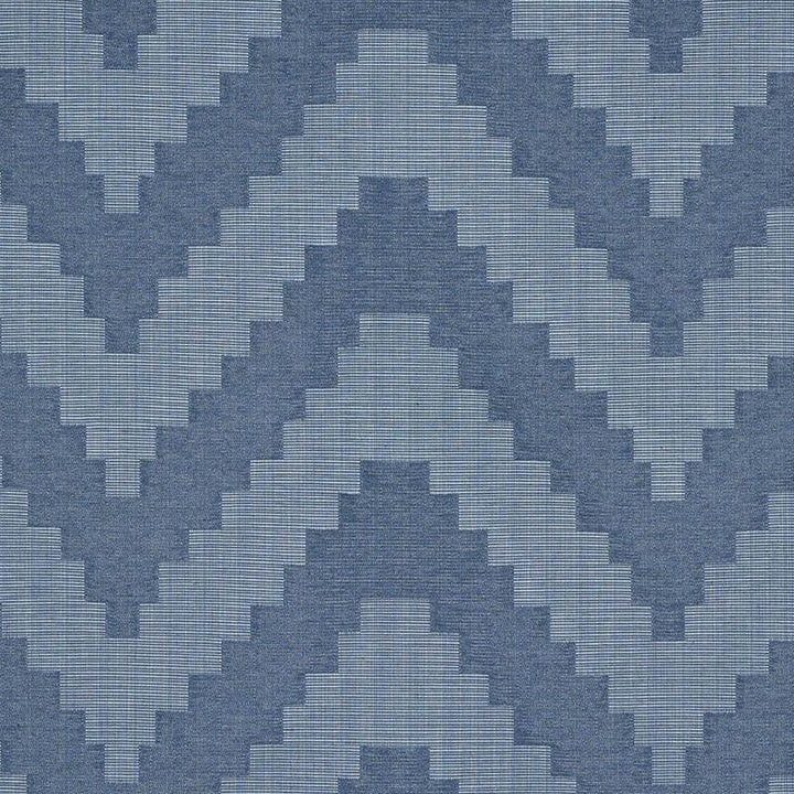 Verne Indigo 76532 by Schumacher Designer Fabric World View 13.62" - Swanky Fabrics -