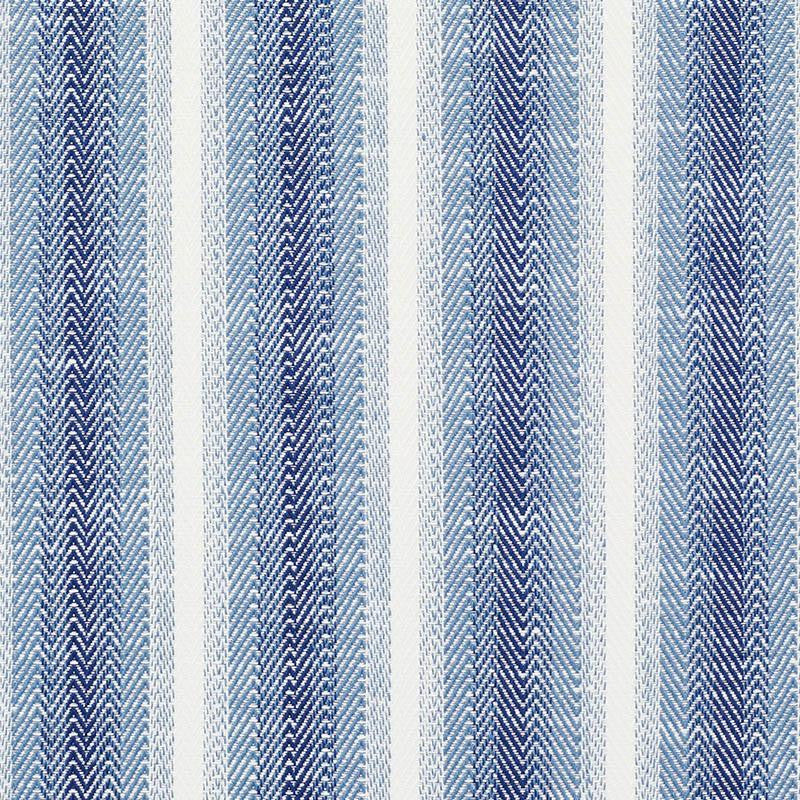 Colada Stripe Indoor/Outdoor Blue 76660 by Schumacher Designer Fabric Indoor/Outdoor Linen 13.88" - Swanky Fabrics -