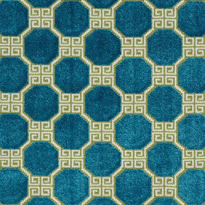 Schumacher Fabric Octavia Velvet Peacock 72794