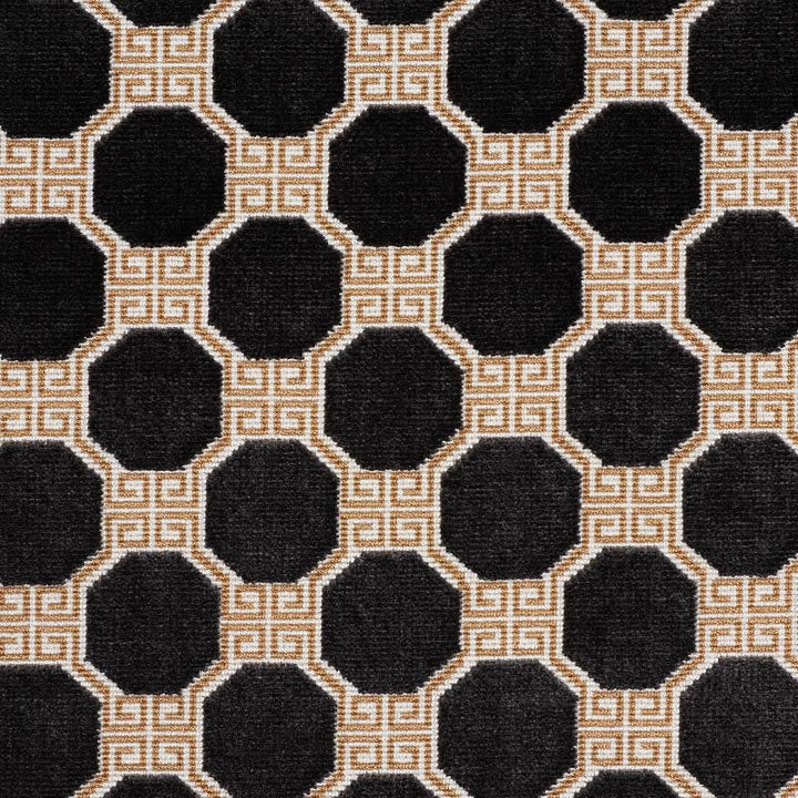 Octavia Velvet Onyx 72795 by Schumacher Designer Fabric Cut & Patterned Velvets 2.5" - Swanky Fabrics -