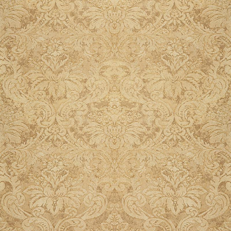 Damasco Metallico Gold Leaf 529911 by Schumacher Designer Wallpaper Palazzo - Swanky Fabrics -