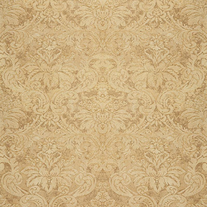 Damasco Metallico Gold Leaf 529911 by Schumacher Designer Wallpaper Palazzo - Swanky Fabrics -
