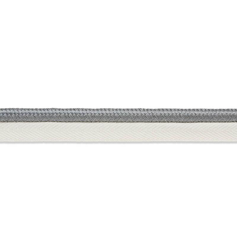 Gustave Silk Lip Cord Wide Grey 74573 by Schumacher Designer Trim Perfect Basics: Trims - Swanky Fabrics -