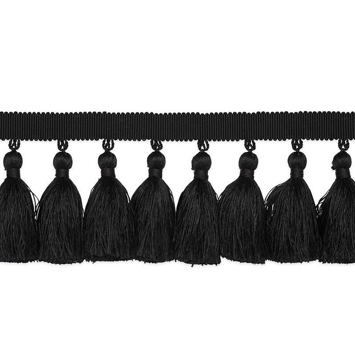 Valentin Silk Tassel Black 76805 by Schumacher Designer Trim Perfect Basics: Trims & Tassels - Swanky Fabrics -