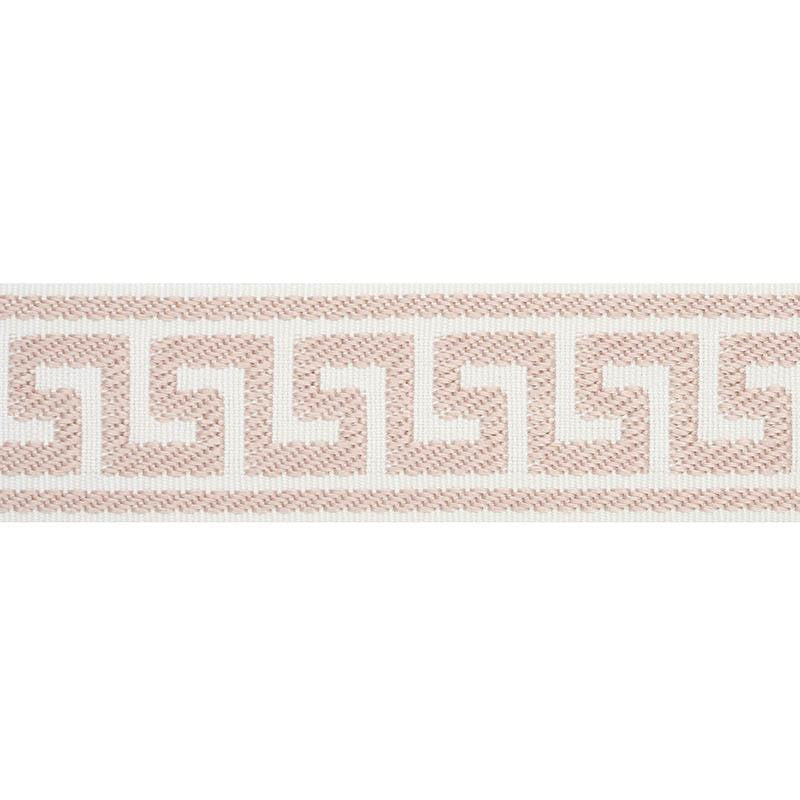 Etienne Silk Greek Key Narrow Blush 74689 by Schumacher Designer Trim Perfect Basics: Trims - Swanky Fabrics -