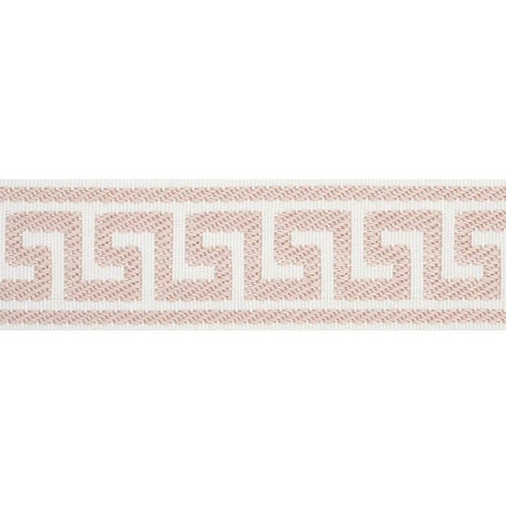 Etienne Silk Greek Key Narrow Blush 74689 by Schumacher Designer Trim Perfect Basics: Trims - Swanky Fabrics -