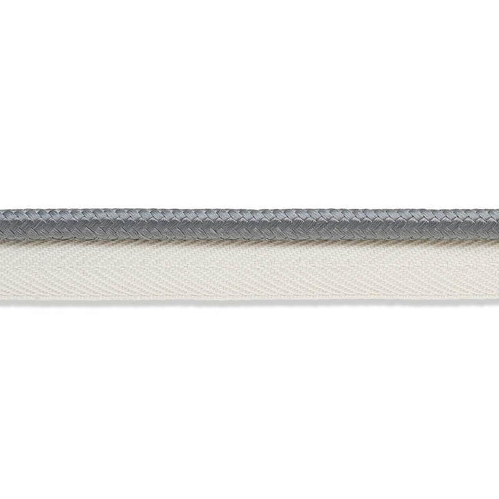 Gustave Silk Lip Cord Medium Grey 74553 by Schumacher Designer Trim Perfect Basics: Trims - Swanky Fabrics -