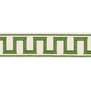 Schumacher Trim Greek Key Embroidered Tape Green 70795