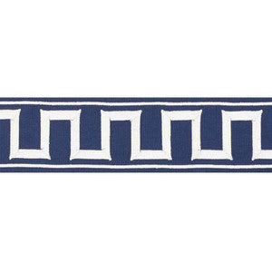 Schumacher Trim Greek Key Embroidered Tape Marine 70797