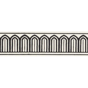 Schumacher Trim Arches Embroidered Tape Medium Black On White 70760