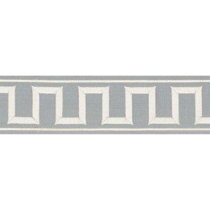 Schumacher Trim Greek Key Embroidered Tape Sky 70801
