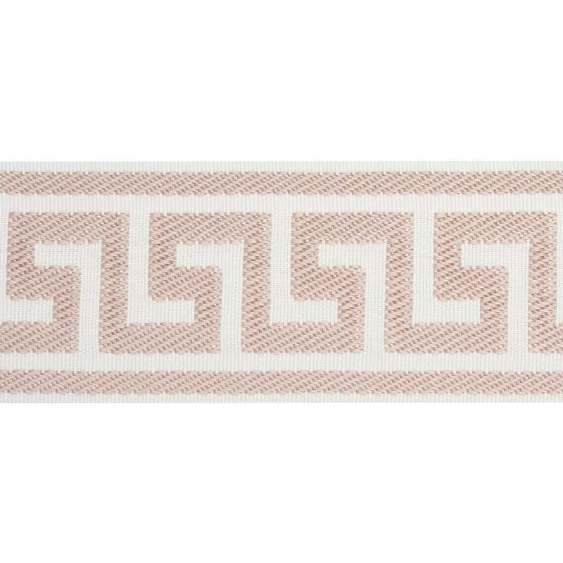 Etienne Silk Greek Key Wide Blush 74709 by Schumacher Designer Trim Perfect Basics: Trims - Swanky Fabrics -