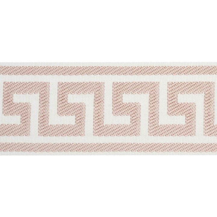 Etienne Silk Greek Key Wide Blush 74709 by Schumacher Designer Trim Perfect Basics: Trims - Swanky Fabrics -