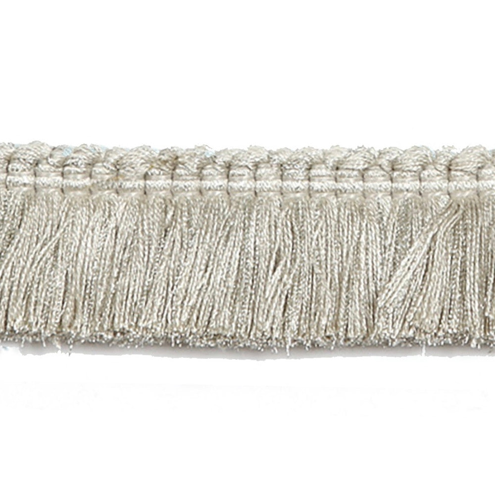 Hellenic Key Brushed Fringe Oyster by Europatex Designer Fabric Hellenic 97% Fibranne, 2% Polyester, 1% Nylon 1.25 inches - Swanky Fabrics -
