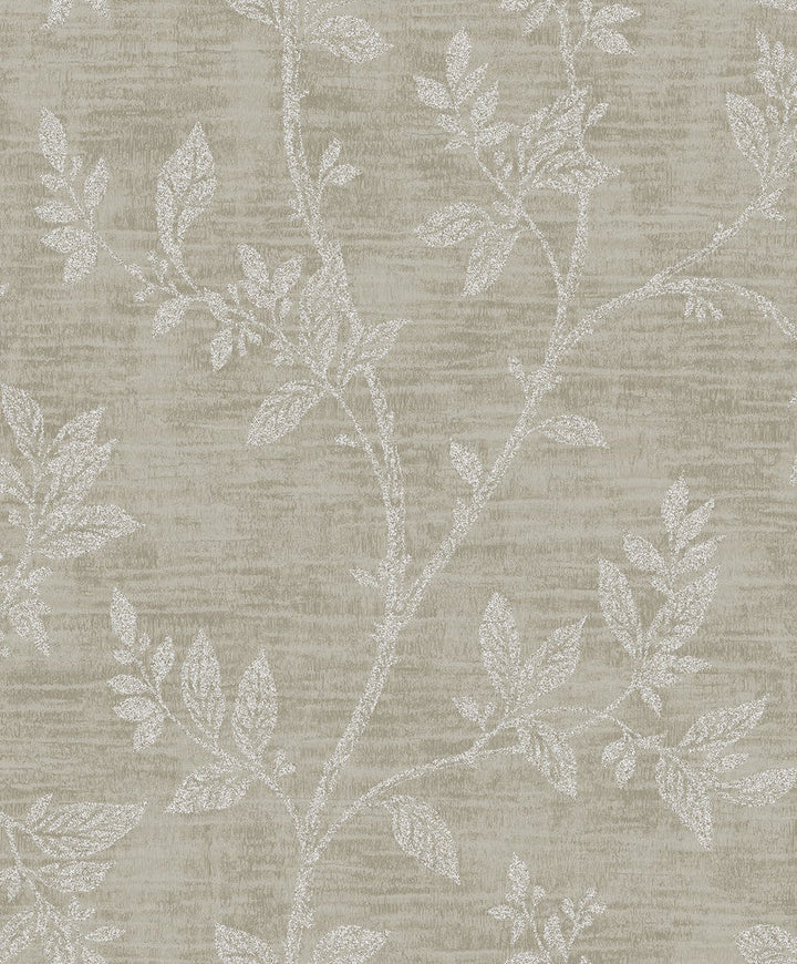 Leaf Trail Metallic Taupe & Glass Beads 2231118 by Etten Gallerie Designer Wallpaper
