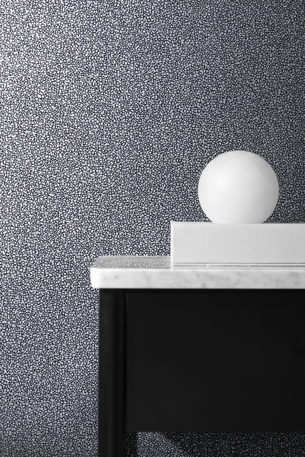 Mica Texture Smoke & Silver Glitter 2231602 by Etten Gallerie Designer Wallpaper