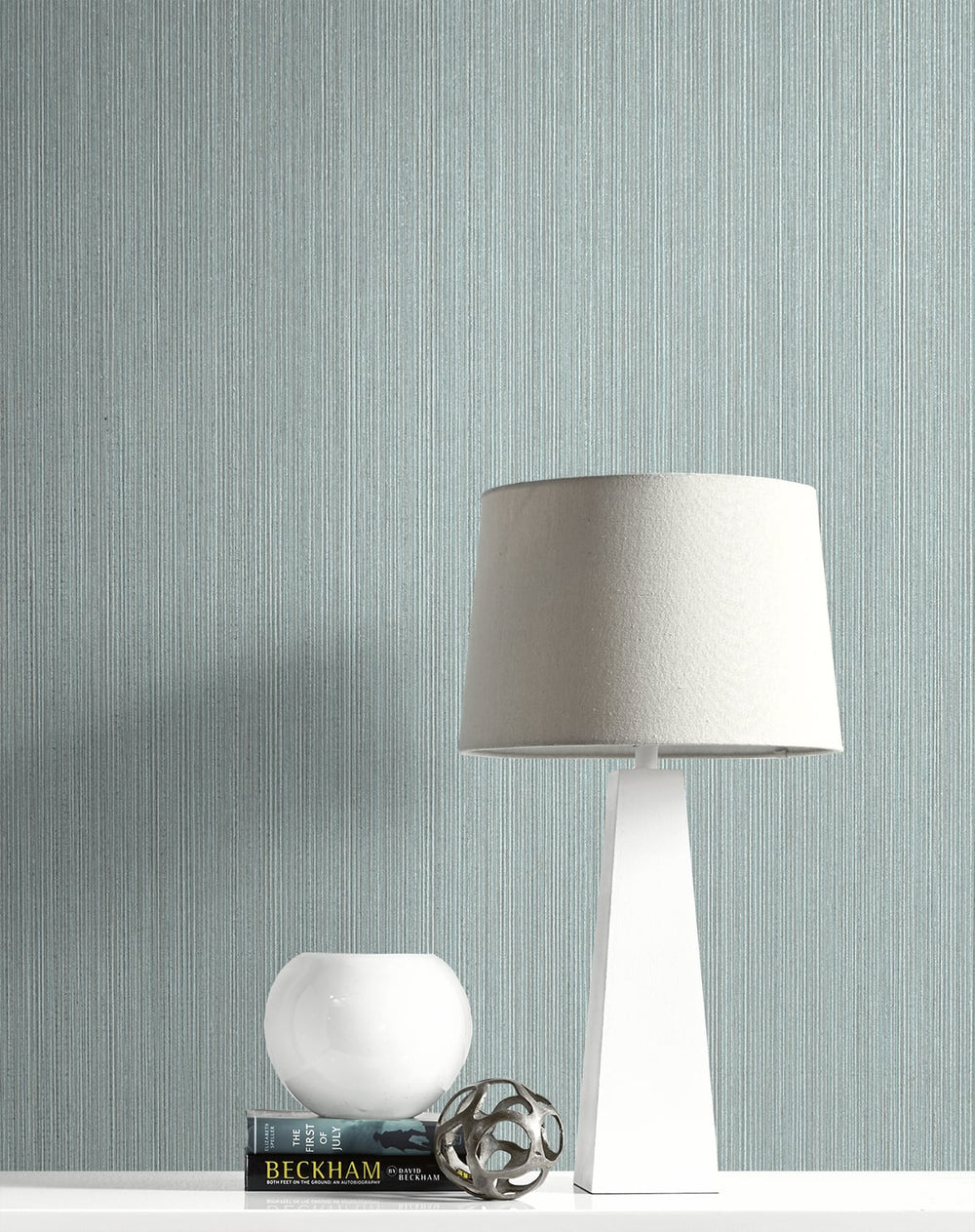 Natural Stria Sea Green & Glitter 2231704 by Etten Gallerie Designer Wallpaper