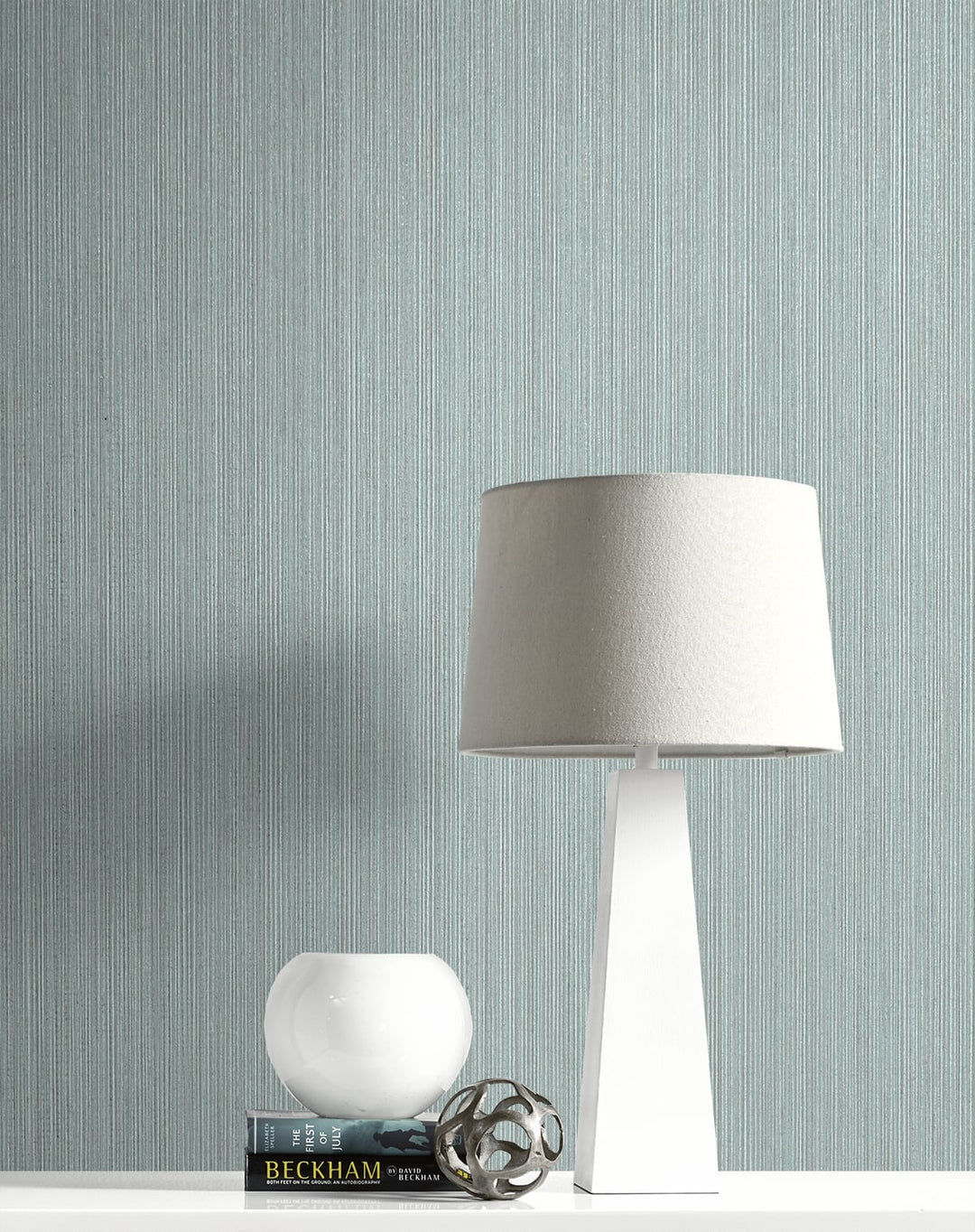 Natural Stria Sea Green & Glitter 2231704 by Etten Gallerie Designer Wallpaper