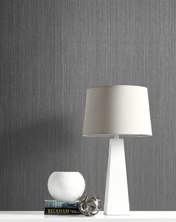Natural Stria Gunmetal & Glitter 2231718 by Etten Gallerie Designer Wallpaper