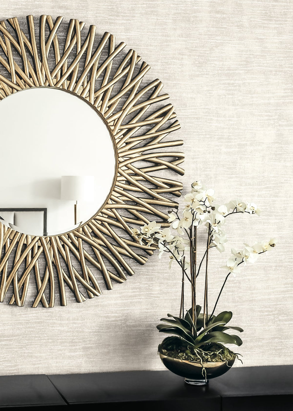 Bark Texture Metallic Pearl & Ivory 2231800 by Etten Gallerie Designer Wallpaper