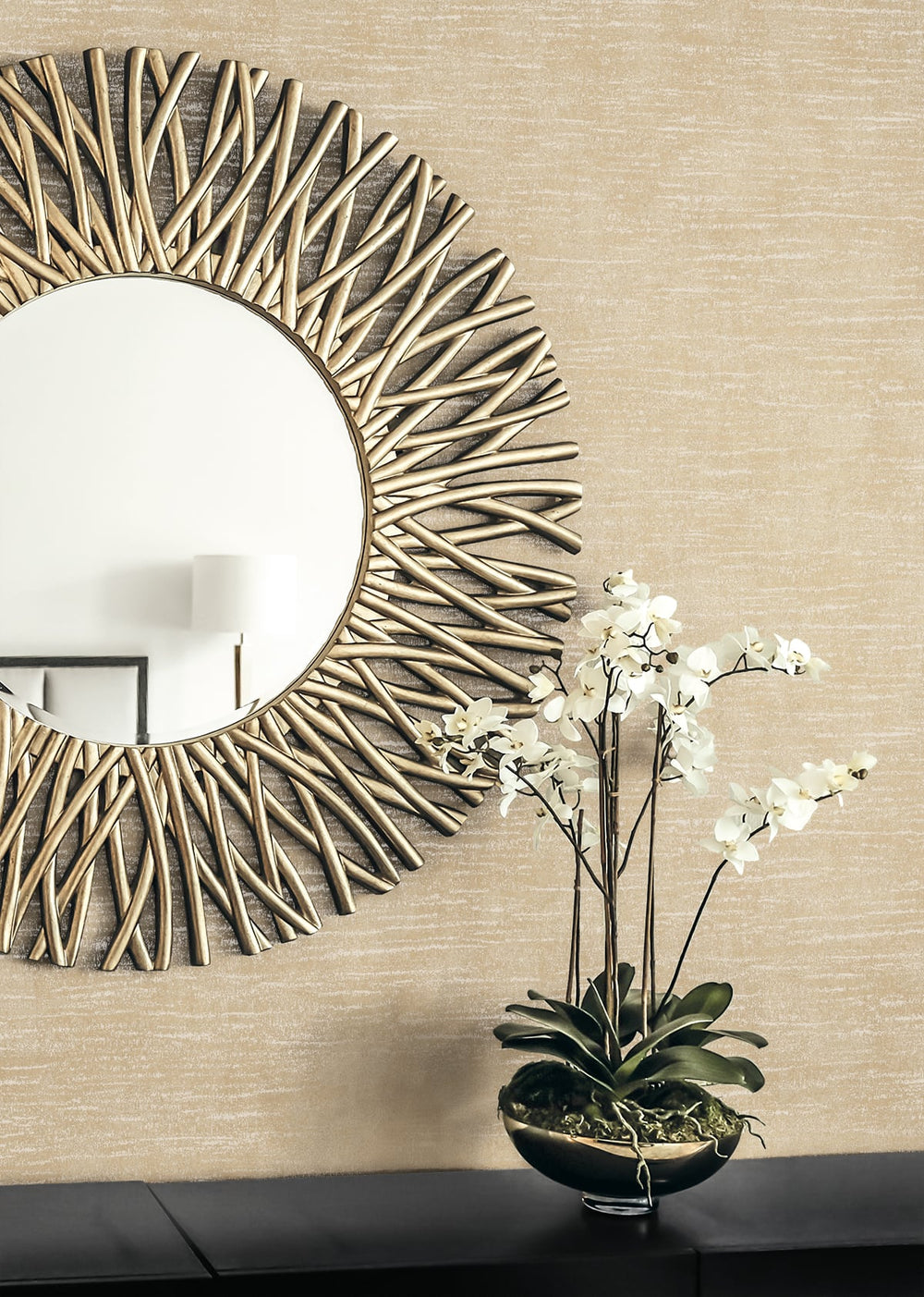 Bark Texture Metallic Khaki 2231803 by Etten Gallerie Designer Wallpaper