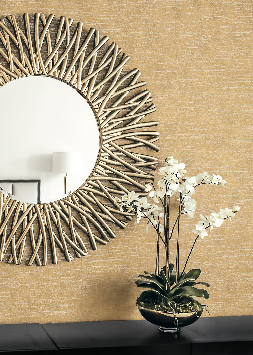 Bark Texture Metallic Antique Brass 2231805 by Etten Gallerie Designer Wallpaper