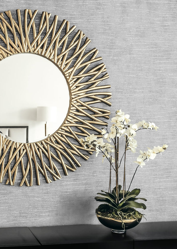 Bark Texture Metallic Silver & Cove Gray 2231828 by Etten Gallerie Designer Wallpaper