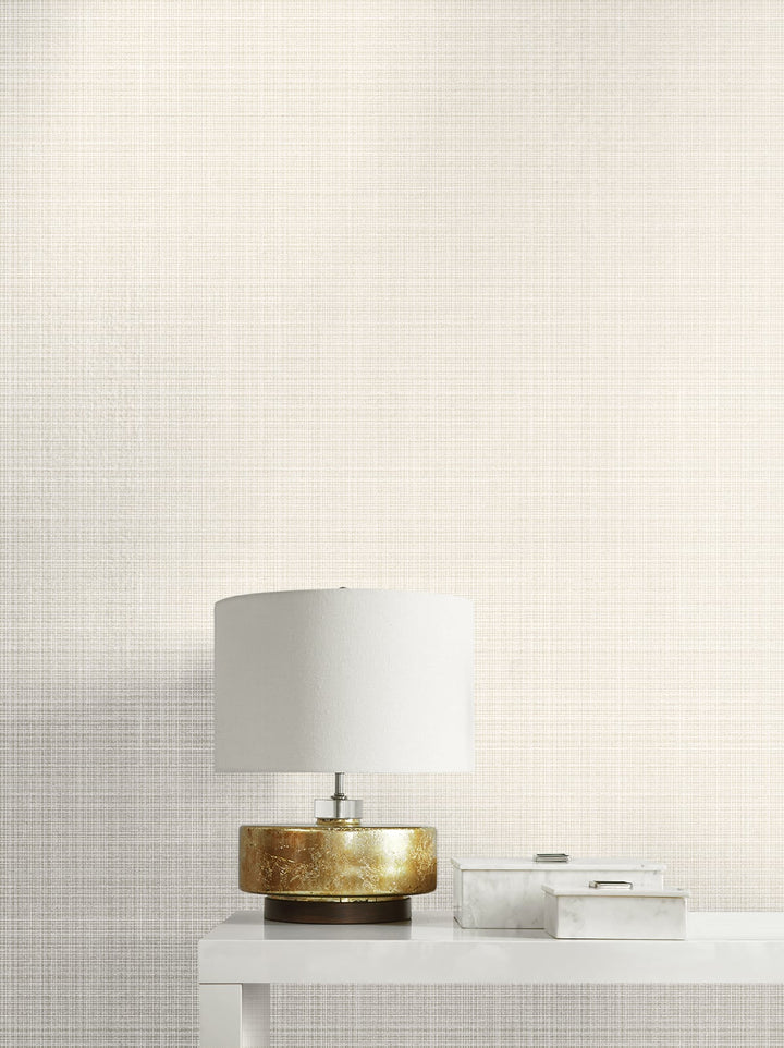 Crosshatch Linen Metallic Ivory 2231903 by Etten Gallerie Designer Wallpaper
