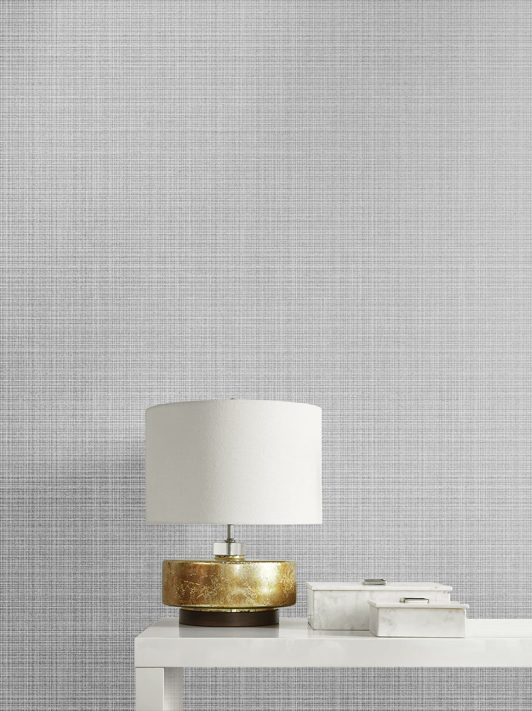 Crosshatch Linen Metallic Silver 2231917 by Etten Gallerie Designer Wallpaper
