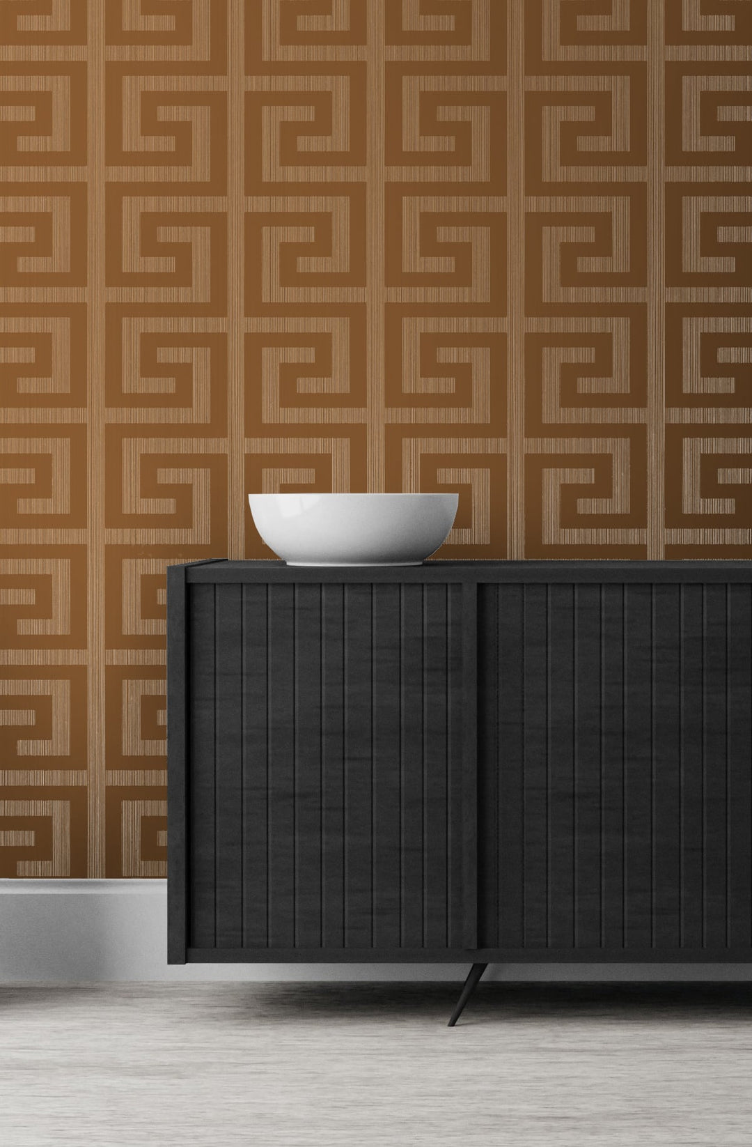 Greek Key Metallic Terra Cotta 2232006 by Etten Gallerie Designer Wallpaper