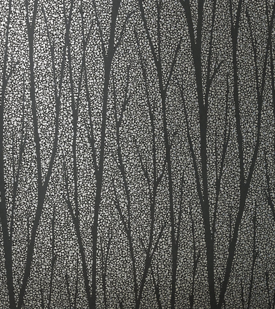 Birch Trail Gunmetal & Charcoal 2232110 by Etten Gallerie Designer Wallpaper