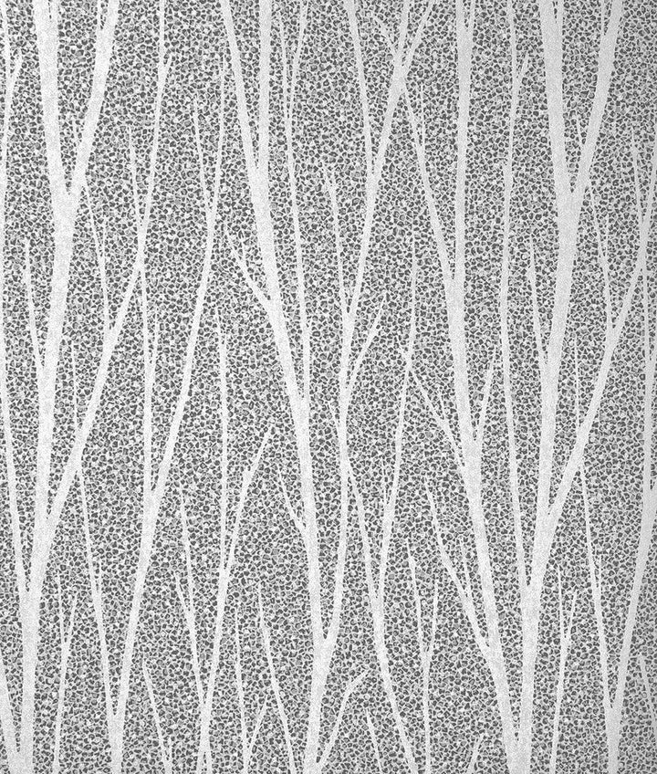 Birch Trail Metallic Silver & Charcoal 2232117 by Etten Gallerie Designer Wallpaper