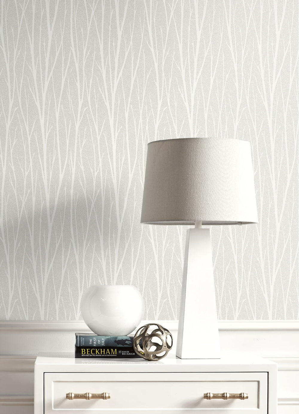 Birch Trail Metallic Champagne & Cream 2232133 by Etten Gallerie Designer Wallpaper