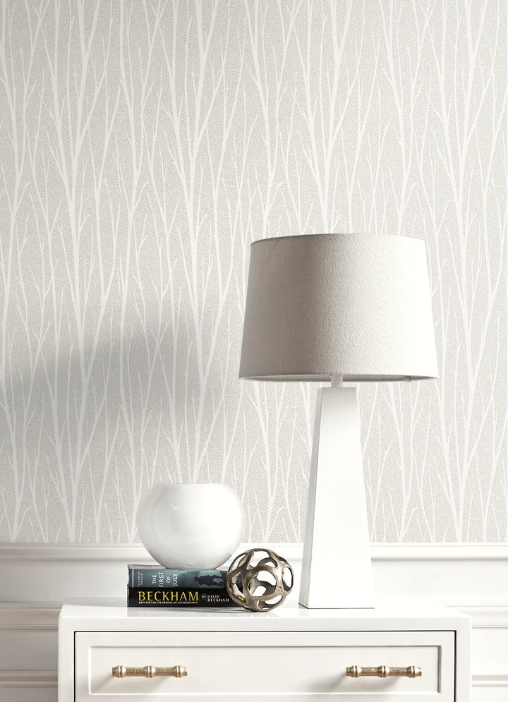 Birch Trail Metallic Champagne & Cream 2232133 by Etten Gallerie Designer Wallpaper