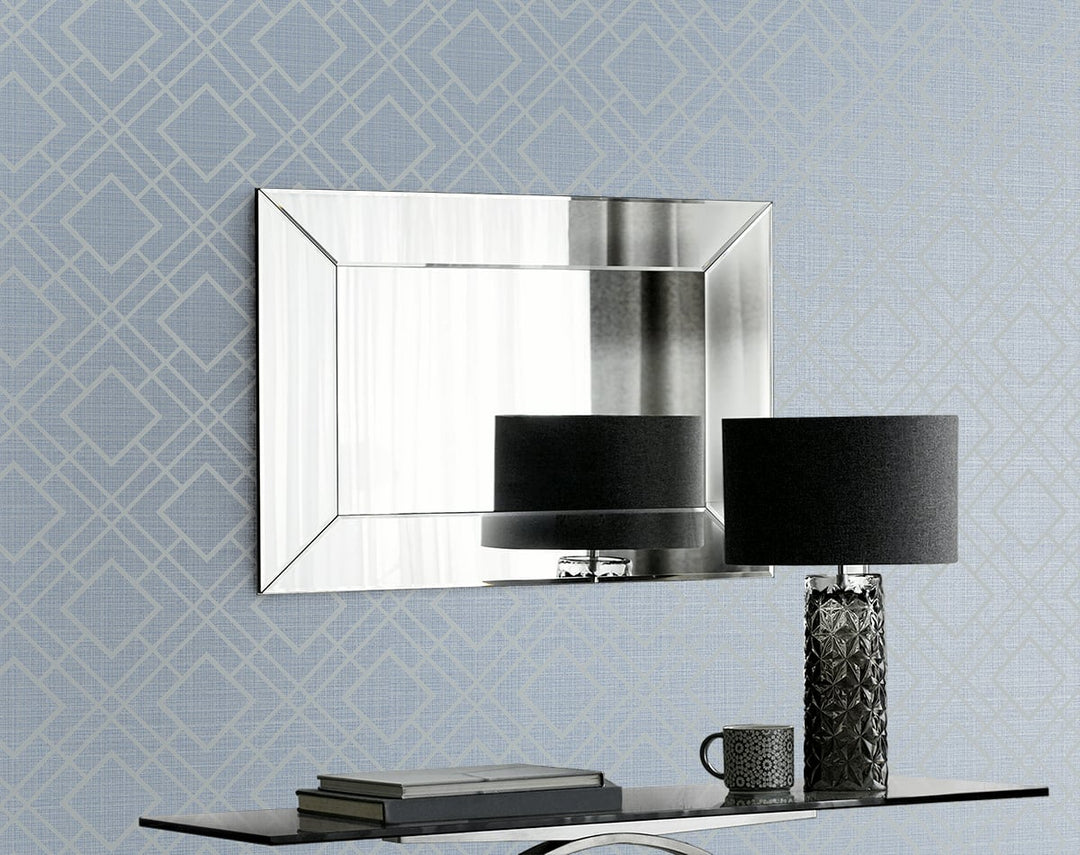 Diamond Lattice Metallic Slate Blue 2232202 by Etten Gallerie Designer Wallpaper