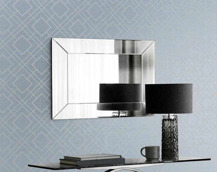 Diamond Lattice Metallic Slate Blue 2232202 by Etten Gallerie Designer Wallpaper