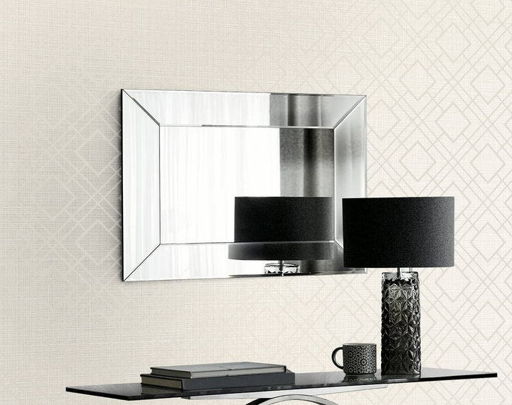 Diamond Lattice Metallic Ivory 2232203 by Etten Gallerie Designer Wallpaper