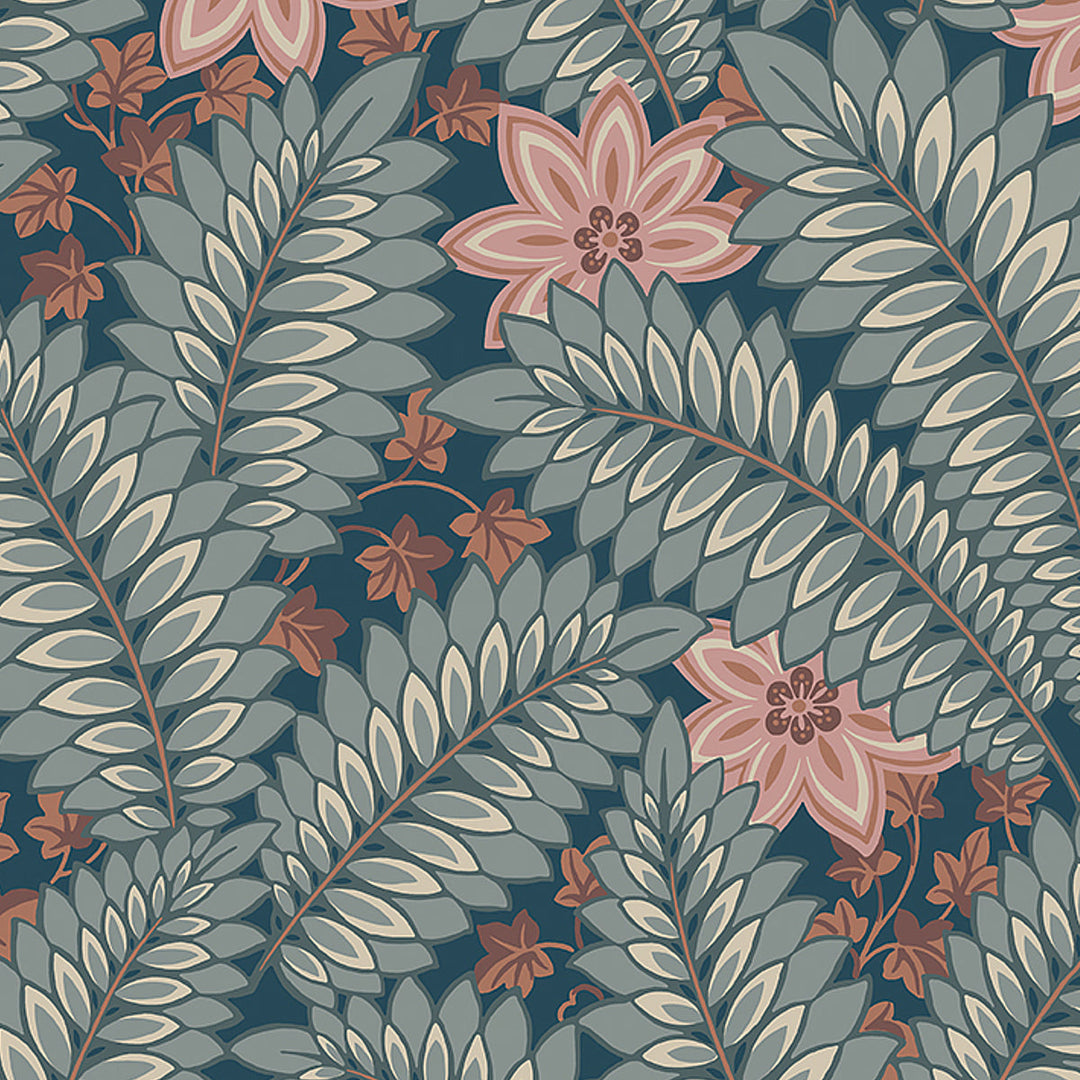 Schumacher Wallcovering Hidden Ivy - Blue