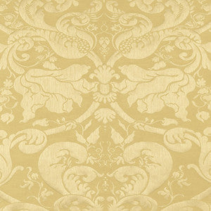 Schumacher Fabric Gavotte Brocatelle Damask Beige 22551