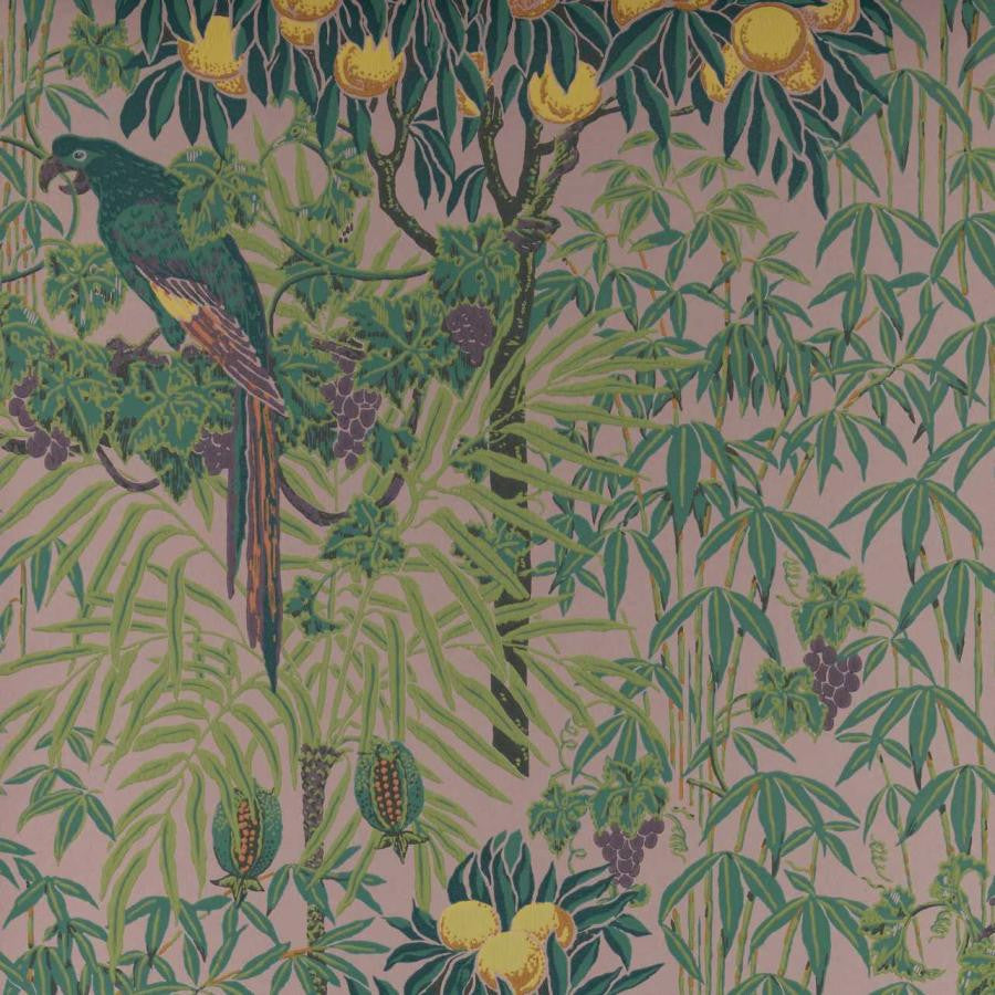 Macaw (Wp) # 02 Blush by 1838 Wallcoverings Designer Wallpaper V&A Decorative Papers HALF DROP PASTE THE WALL UNITED KINGDOM V-25" 20.5"X11YD - Swanky Fabrics -